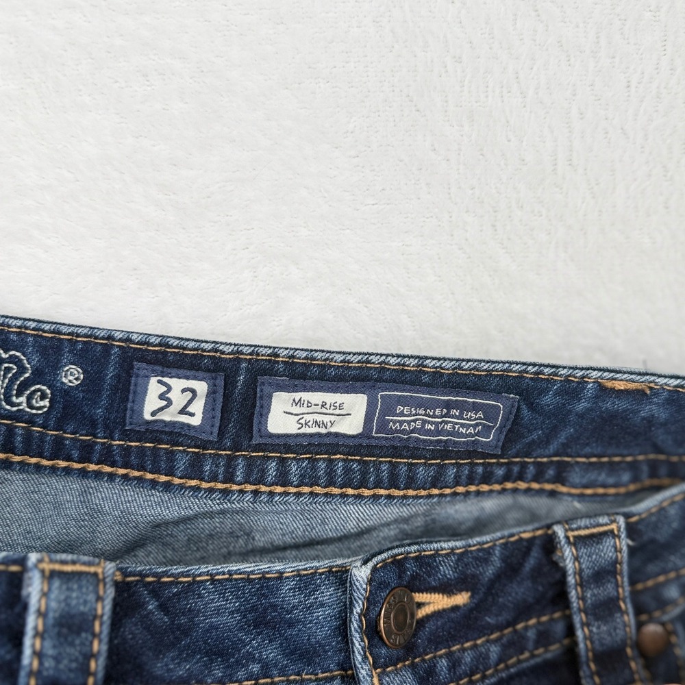 Miss Me Skinny Jeans Womens 32 Dark Wash Distressed Button Fly MS5151S364 - Picture 4 of 6